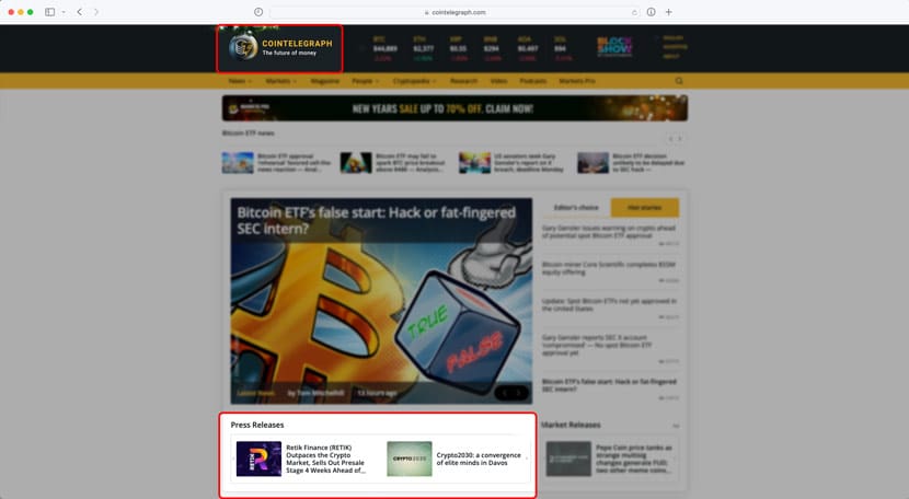 Cointelegraph Homepage